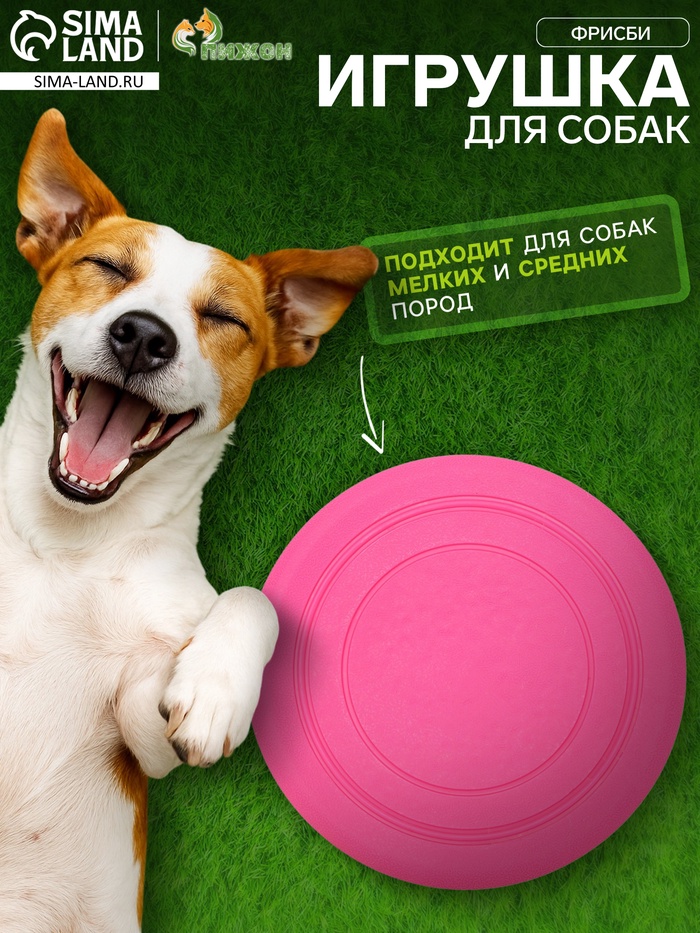 Фрисби, TPR, 14.5 см, розовая - Фото 1