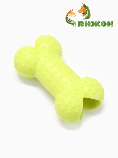 Жевательная игрушка для собак «Кость малая», 8.5 см, TPR, салатовая