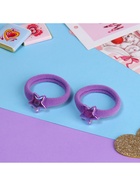 Резинка для волос «Мелодия», набор 2 шт., звезда, 3.5 см, сиреневая - фото 808609351