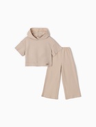 Костюм детский (свитшот и брюки) MINAKU, бежевый, рост 122 см - фото 46250102