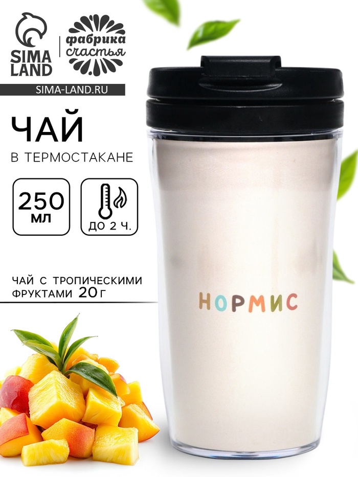Чай подарочный в термостакане «Нормис», вкус: тропические фрукты, 20 г - Фото 1
