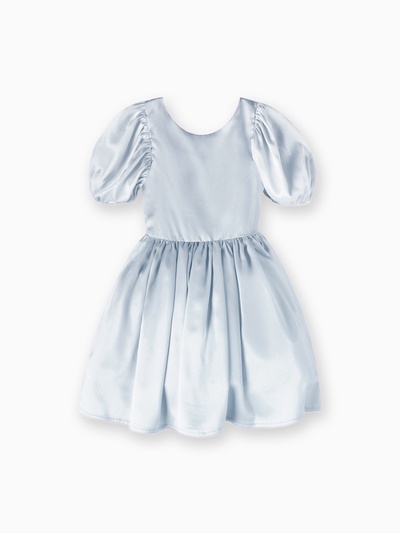 Платье нарядное для девочки MINAKU: PartyDress с рукавами, голубое, рост 104 см