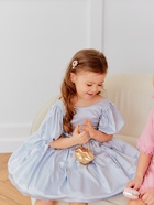 Платье нарядное для девочки MINAKU: PartyDress, с воланами, рост 98-104 см, голубое - Фото 9