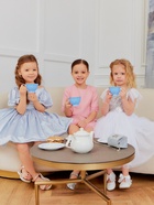 Платье нарядное для девочки MINAKU: PartyDress, с воланами, рост 110-116 см, голубое - Фото 8