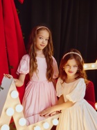 Платье нарядное для девочки MINAKU: PartyDress с рукавами, розовое, рост 110-116 см - Фото 3