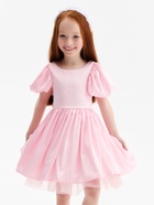 Платье нарядное для девочки MINAKU: PartyDress с подъюбником, розовое, рост 116 см - Фото 1