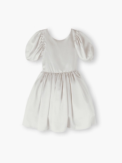 Платье нарядное для девочки MINAKU: PartyDress с рукавами, цвет молочный, рост 110 см