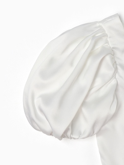 Платье нарядное для девочки MINAKU: PartyDress с рукавами, цвет молочный, рост 110 см