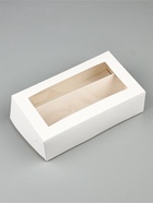 Кондитерская упаковка для макарун с окном, «Белая», 11 х 19 х 5.5 см (комплект 5 шт) - фото 33357632