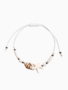 Браслет «Ракушка» на нити, звезда морская, бежевый в серебре - Фото 1