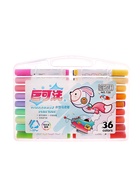 Фломастеры 36 цветов в пластиковом пенала, смываемые водой - Фото 2