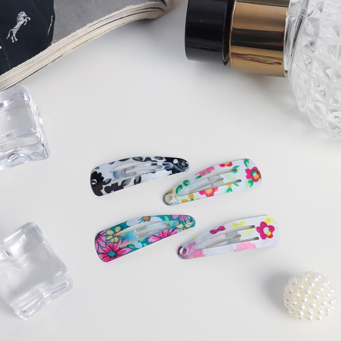 Заколки для волос «Камилла», набор 12 шт., цветы, 3 см, МИКС - Фото 1