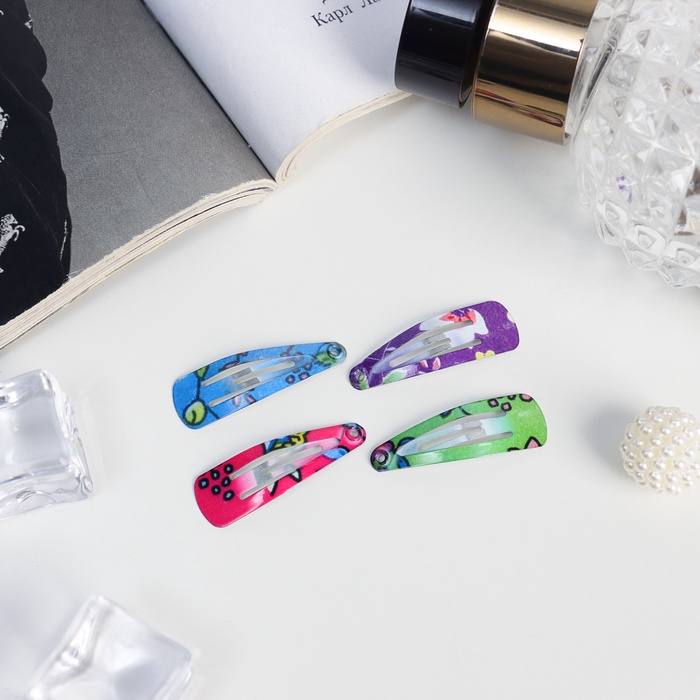 Заколки для волос «Камилла», набор 12 шт., лето колор, 3 см, МИКС - Фото 1