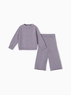 Костюм для девочки (джемпер, штаны) Крошка Я Melange, рост 86-92 см, сиреневый - Фото 4