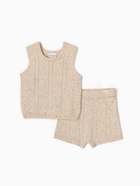 Костюм (майка, шорты) Крошка Я Melange, рост 68-74 см, бежевый - фото 117179293