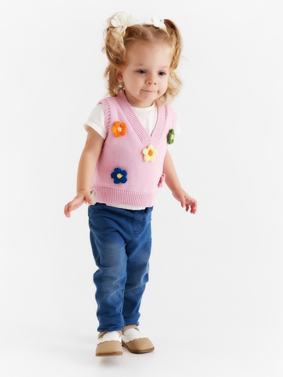Жилет Крошка Я Ромашки, рост 74-80 см, розовый