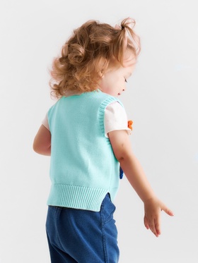 Жилет Крошка Я Ромашки, рост 86-92 см, голубой