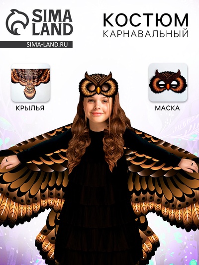 Карнавальный набор «Сова мудрости» крылья, маска