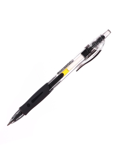 Ручка гелевая автоматическая, 0.5 мм, стержень черный, резиновый держатель, черный