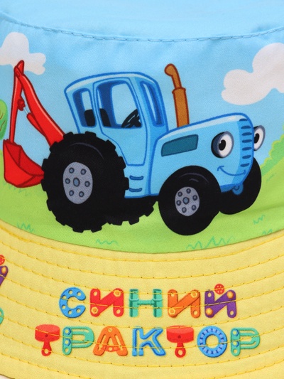 Панама детская, размер 52-54, Синий трактор