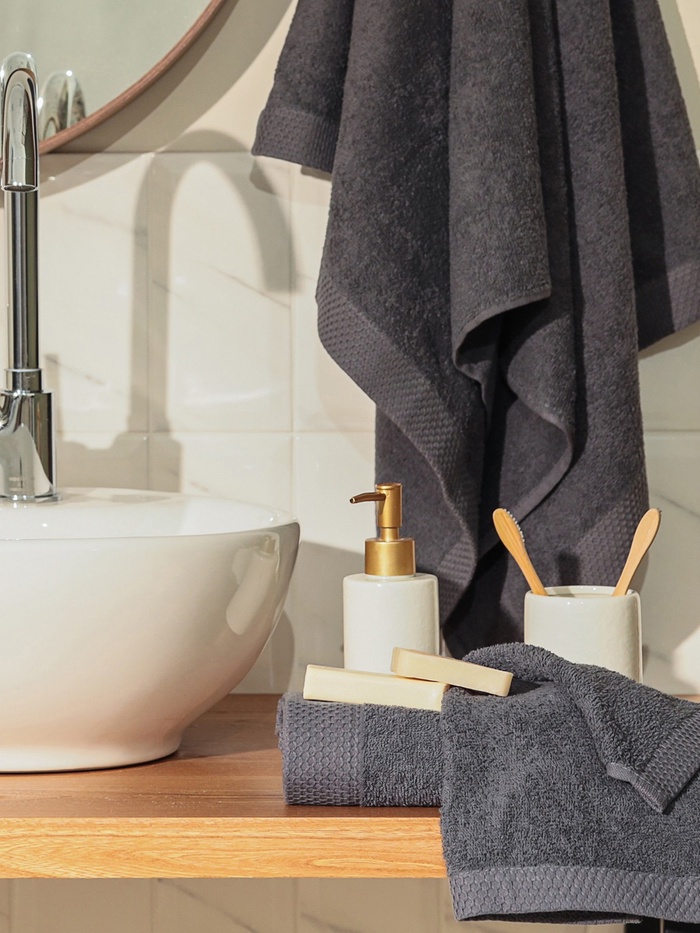 Полотенце махровое LoveLife Natural graphite, 100×150 см, 100% хлопок - Фото 1