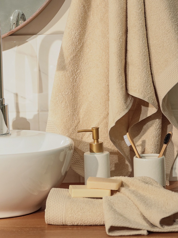Полотенце махровое LoveLife Natural beige, 100×150 см, 100% хлопок - Фото 1