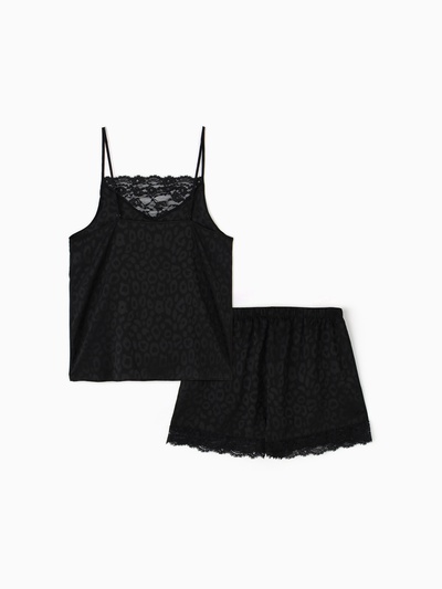 Пижама женская (топ, шорты) KAFTAN Leo black collection, размер 40-42