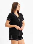 Пижама женская (рубашка и шорты) KAFTAN Leo black collection, размер 40-42, чёрная 10276952