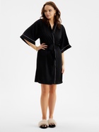 Халат женский KAFTAN Leo black collection, размер 48-50, чёрный - Фото 5