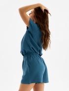 Пижама женская (рубашка, шорты) KAFTAN Basic, размер 44-46, синяя - Фото 6