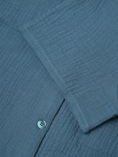 Пижама женская (рубашка, шорты) KAFTAN Basic, размер 44-46, синяя