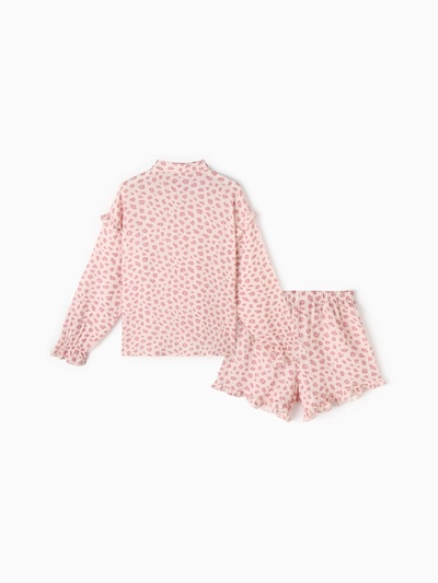 Пижама женская (рубашка, шорты) KAFTAN «Муслин: pink leopard», размер 44-46