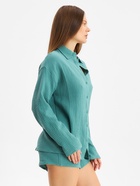 Пижама женская (рубашка, шорты) KAFTAN Basic, размер 40-42, зелёная - Фото 3