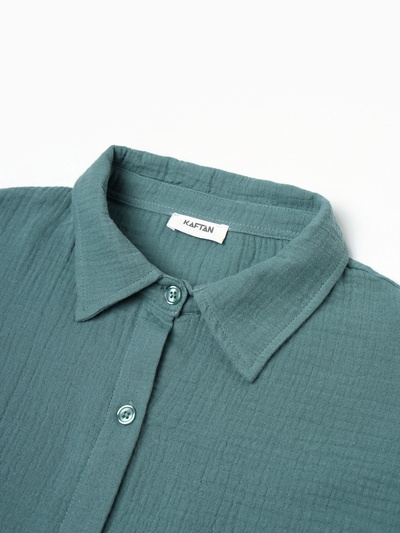 Пижама женская (рубашка, шорты) KAFTAN Basic, размер 48-50, зелёная