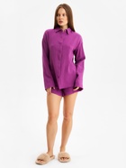 Пижама женская (рубашка, шорты) KAFTAN Basic, размер 40-42, сиреневая - Фото 2