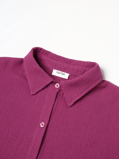 Пижама женская (рубашка, шорты) KAFTAN Basic, размер 44-46, сиреневая