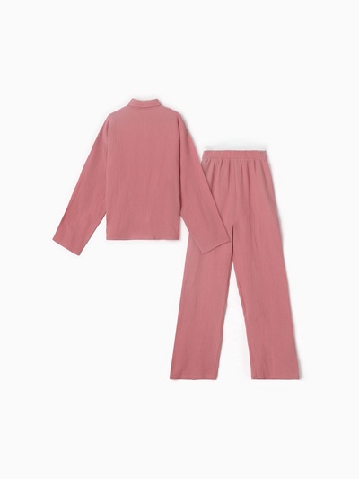 Пижама женская (рубашка, брюки) KAFTAN Basic, размер 48-50, пудрово-розовая