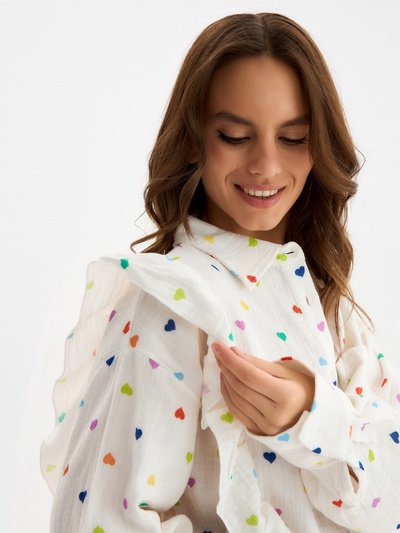 Пижама женская (рубашка, шорты) KAFTAN, размер 48-50