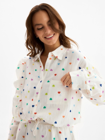 Пижама женская (рубашка, шорты) KAFTAN, размер 48-50