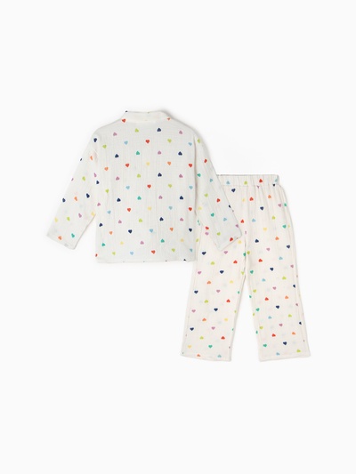 Пижама для девочки (рубашка, брюки) KAFTAN «Муслин», белая, размер 30 (98-104 см)