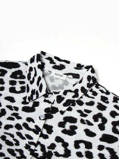 Пижама женская (рубашка, шорты) KAFTAN «Муслин: leopard», размер 48-50