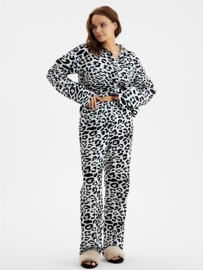 Пижама женская (рубашка, брюки) KAFTAN «Муслин: leopard», размер 40-42