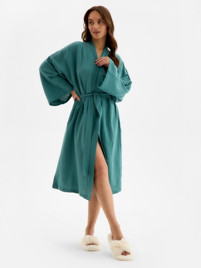 Халат домашний женский KAFTAN Basic, размер 40-42, зелёный