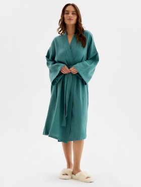 Халат домашний женский KAFTAN Basic, размер 48-50, зелёный