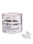 Скрепки 25 мм никелированные в пластиковой тубе 400 штук - Фото 2