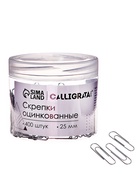 Скрепки 25 мм оцинкованные в пластиковой тубе 400 штук - Фото 2