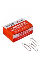 Скрепки 28 мм никелированные в картонной коробке 100 штук - Фото 2