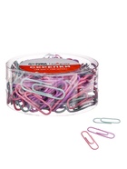 Скрепки 28 мм пастель в пластиковой тубе 100 штук - Фото 2