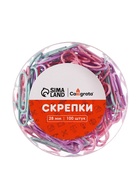 Скрепки 28 мм пастель в пластиковой тубе 100 штук - Фото 4