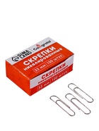 Скрепки 33 мм никелированные в картонной коробке 100 штук - Фото 2